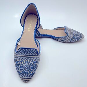 Restricted Navy and Beige Women's Loafers Size 8.5